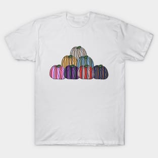 Colored Stripes Pumpkin Pile T-Shirt